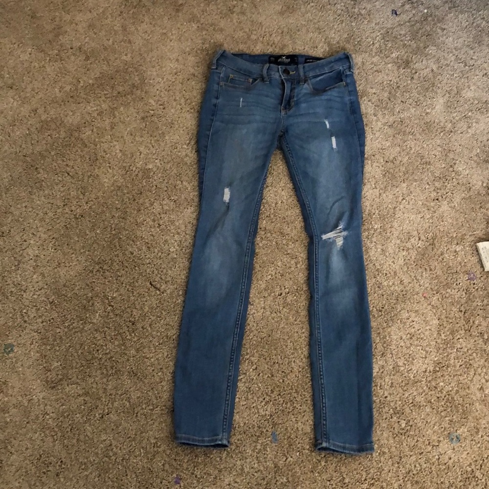 Hollister, blue super skinny jeans